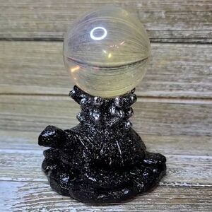 Blacl resin sea turtle sphere stand,‎ crystal sphere stand, crystal ball Holder